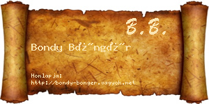Bondy Böngér névjegykártya